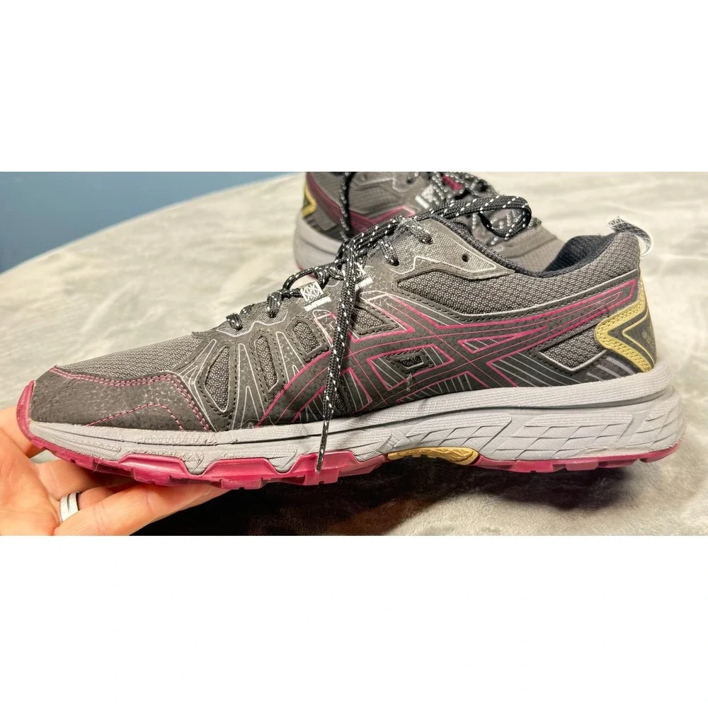Asics Gel Venture 7 Shoes Womens 9.5 Gray Pink Trail Running Sneakers